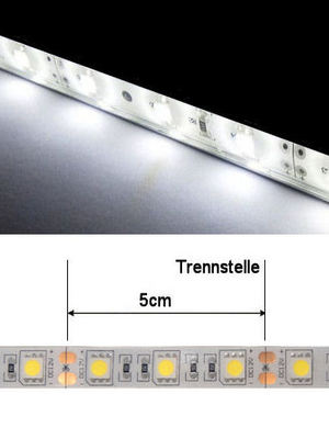 LED-Streifen kaltweiss, 500cm, 12VDC, 72 Watt, 4600Lumen, Innenbereich IP62, dimmbar