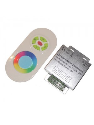 RGB-Controller 12-24VDC, 18A, mit Funkfernbedienung, Touchfarbkreis, weiss